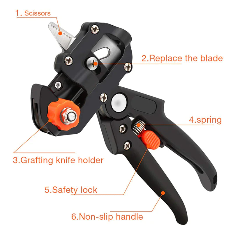 Garden Tree Grafting Knife Pruning Pruner Shears Snip Scissors Cutting Tool Kit Damkhad