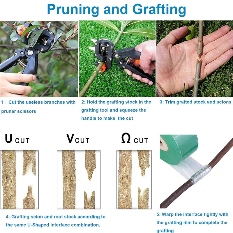 Garden Tree Grafting Knife Pruning Pruner Shears Snip Scissors Cutting Tool Kit Damkhad